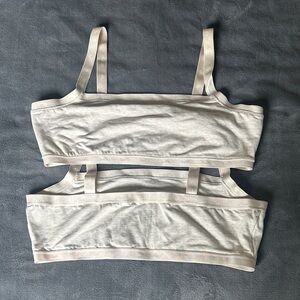 PINK Victoria's Secret Light Cream Cotton Bralettes - Twin Pack